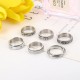 6Pcs Stainless Spinner Rings Set For Women Mens CZ Matte Flower Triple Interlocked Rolling Stress Relieving Ring Anxiety Relief Fidget Band Rings